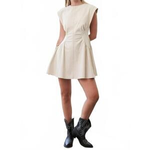 NEW MINT EXCLUSIVES stella a-line mini dress in beige